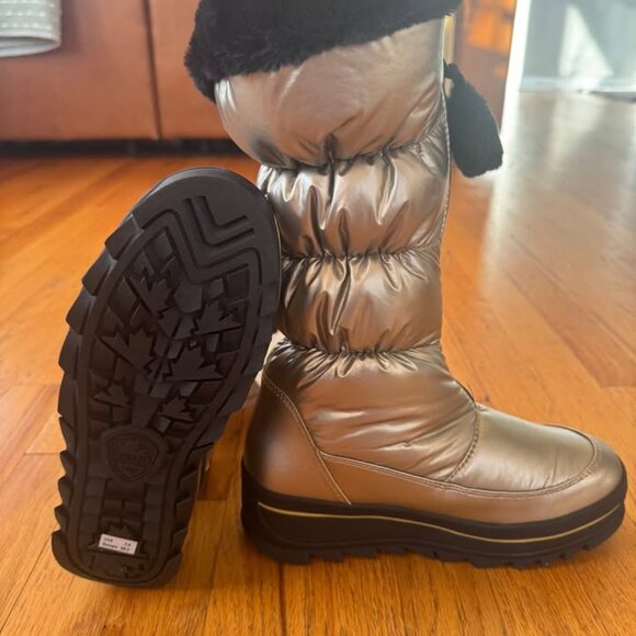 Pajar Zip Up Gold Boots - Picture 4 of 6